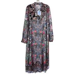 CIENNA Jolene Button‎ Down Shirt Dress Size Large  Floral Print NWT